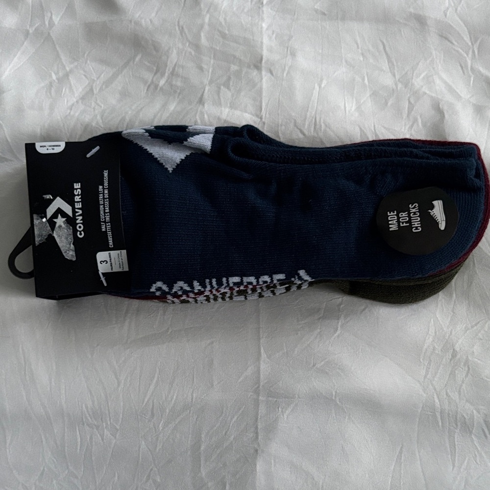 Converse Men's Dark Blue, Black and Green Casual Socks